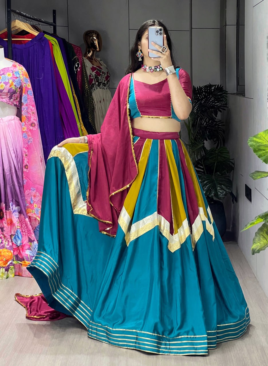 Designer Chinon Lehenga Choli for Women | Fully Stitched Multicolor Wedding & Festive Lehenga Set with Dupatta