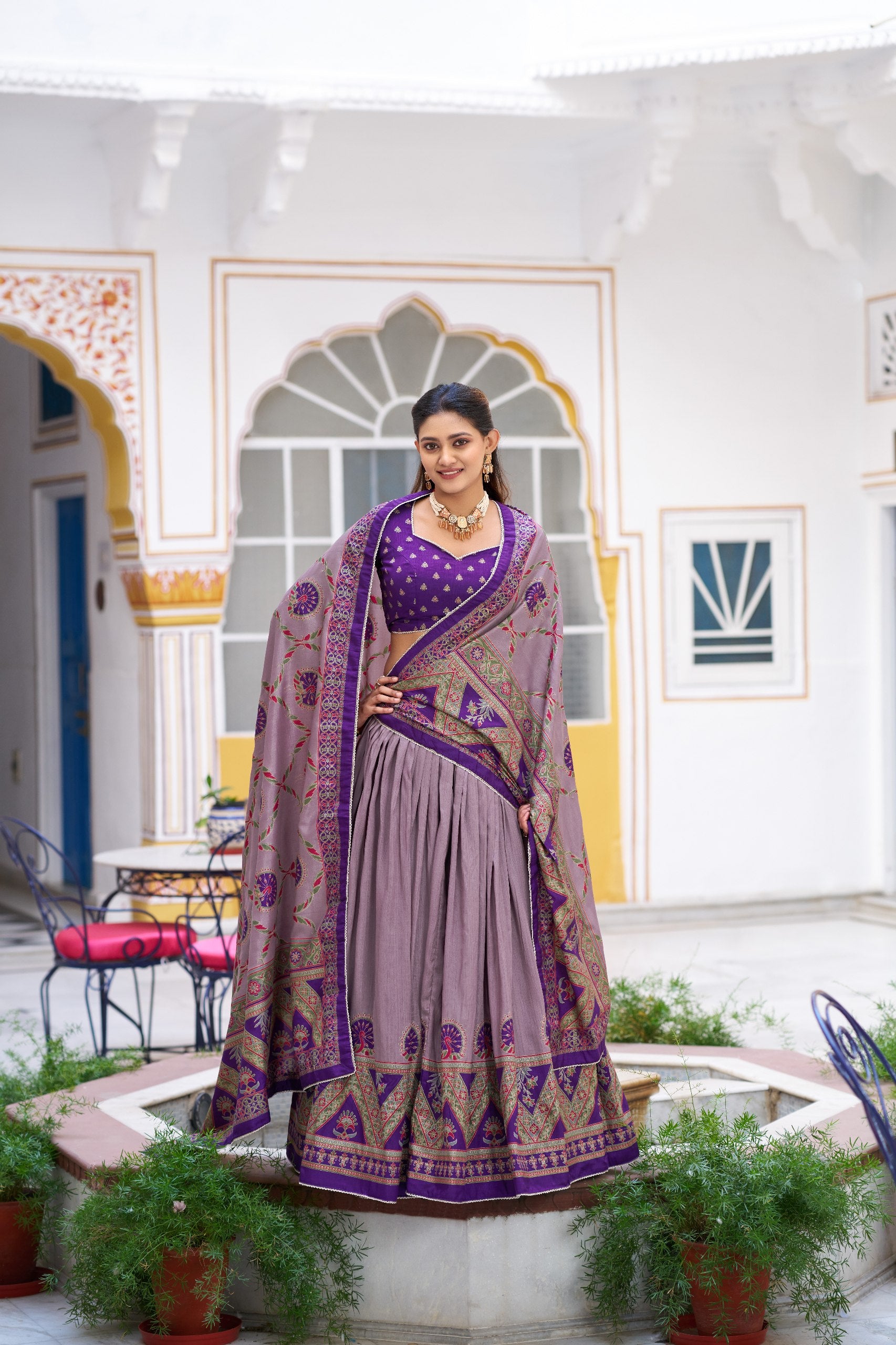 Elegant Purple Wedding & Party Wear Lehenga Choli for Women