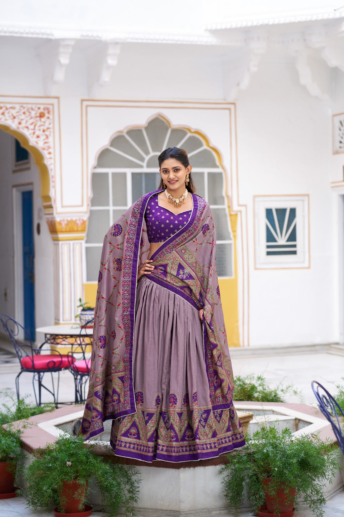 Elegant Purple Wedding & Party Wear Lehenga Choli for Women