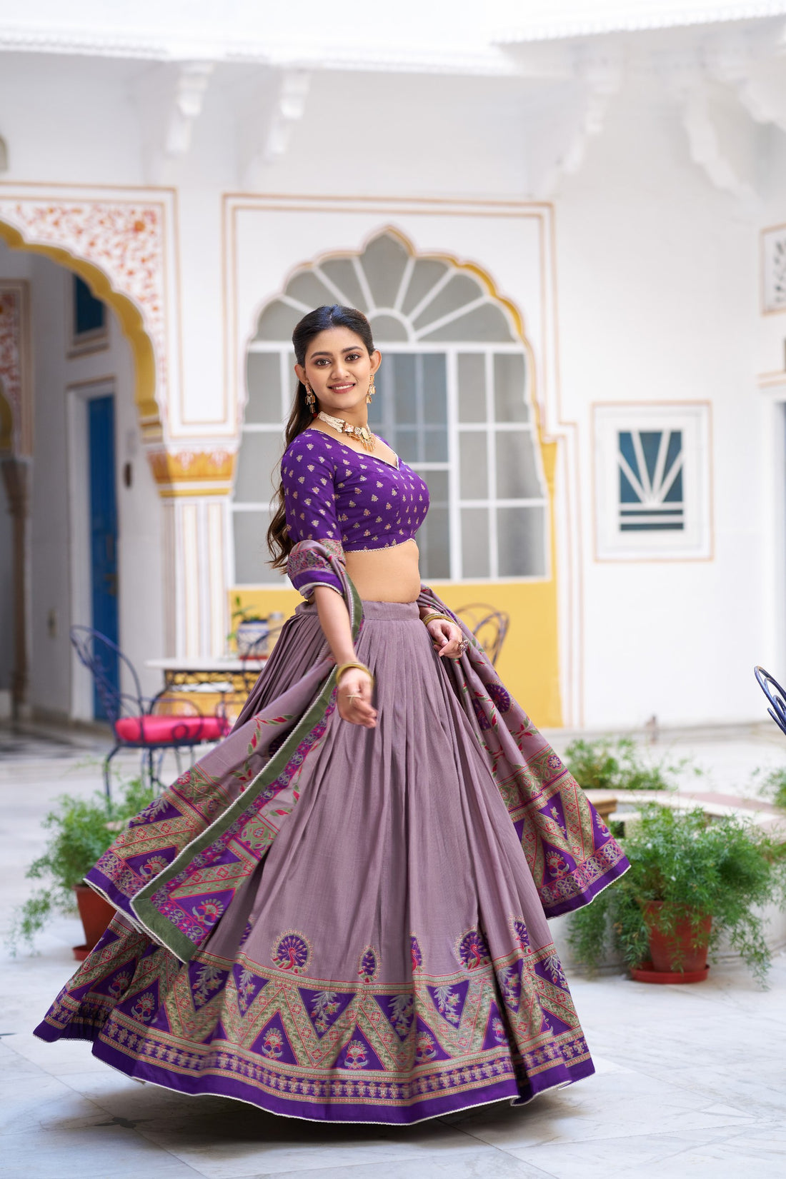 Elegant Purple Wedding & Party Wear Lehenga Choli for Women