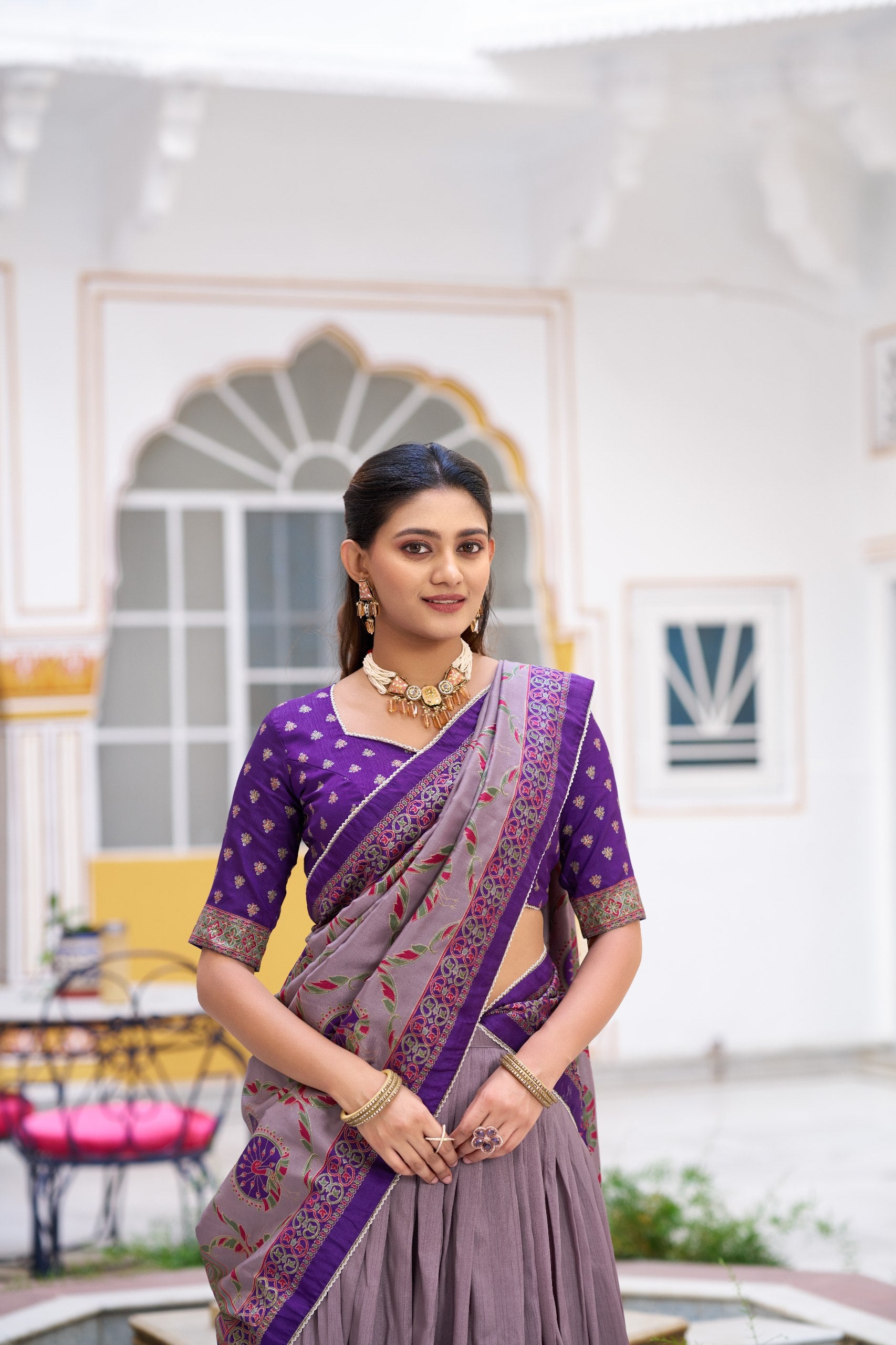 Elegant Purple Wedding & Party Wear Lehenga Choli for Women