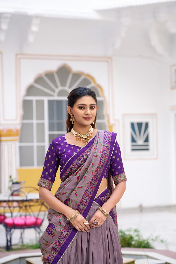 Elegant Purple Wedding & Party Wear Lehenga Choli for Women